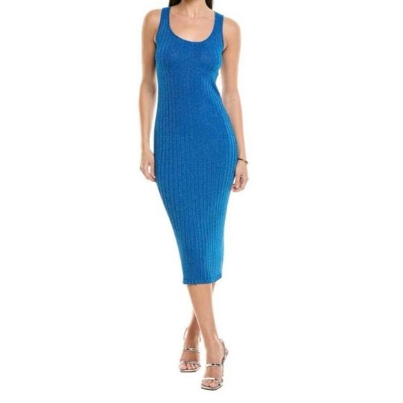 Line & Dot Dresses & Skirts - Line and Dot Ribbed Sparkle Dress Blue Medium EUC